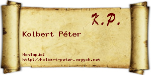Kolbert Péter névjegykártya