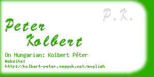 peter kolbert business card
