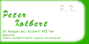 peter kolbert business card